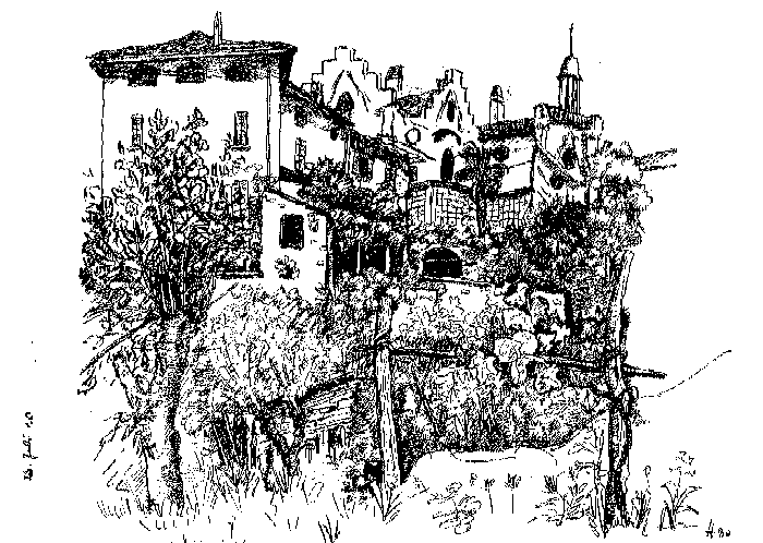 [Ink drawing by Hermann Hesse, July 26, 1930. Copyrighted by and reproduced with the kind permission of Heiner Hesse.HHP 1996]