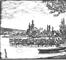 [Holzschnitte von Gaienhofen von Hugo Boeschenstein.  Verlag Karl Kndler, Reutlingen, 1981]