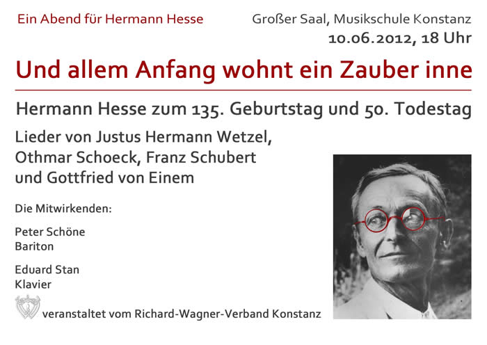 [Announcement of the Musikschule Konstanz in Postkartenformat; Copyright assumed. HHP 2012]