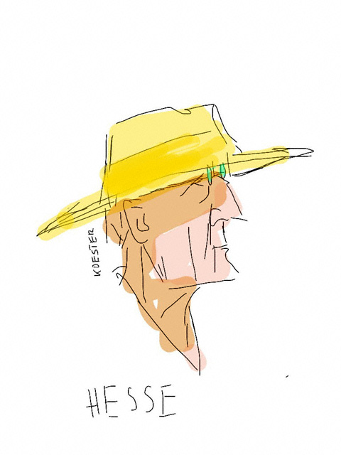 [Image of Hermann Hesse by copyright © Koester, 2012.  Published by HHP with the kind permission of the artist)