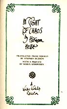 [Title page In Sight of Chaos, Martin Kmpchen, Calcutta, 1999]